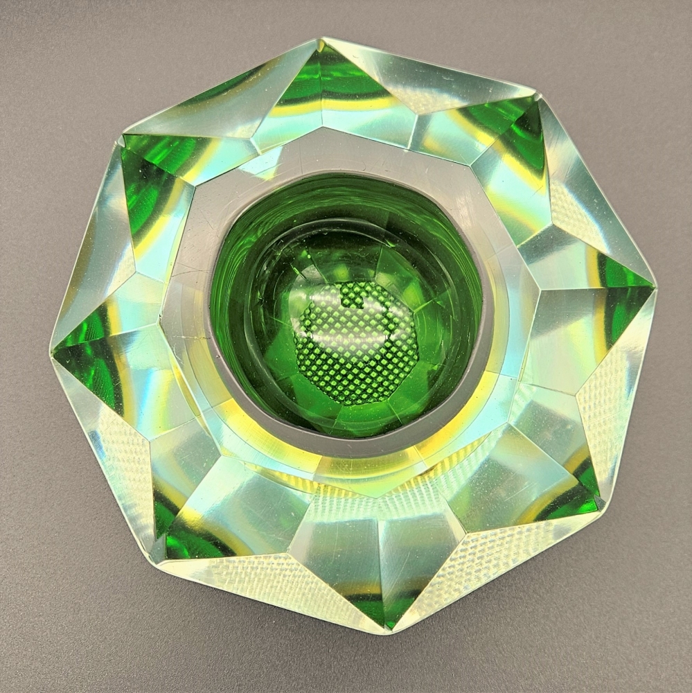 Cenicero de cristal prismático de Mandruzzato Murano, 1950 - 1959