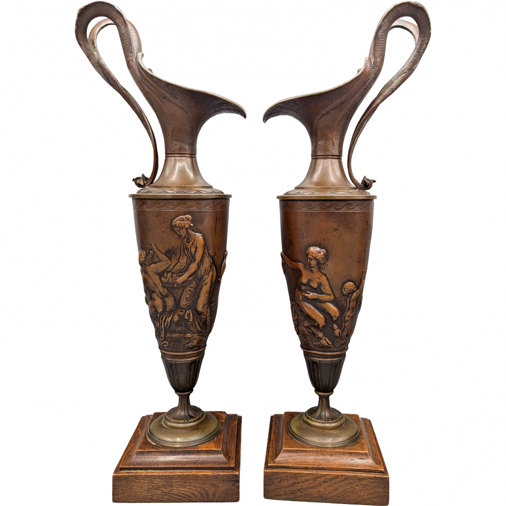 Jarras escultóricas según Clodion (Claude Michel), siglo XIX