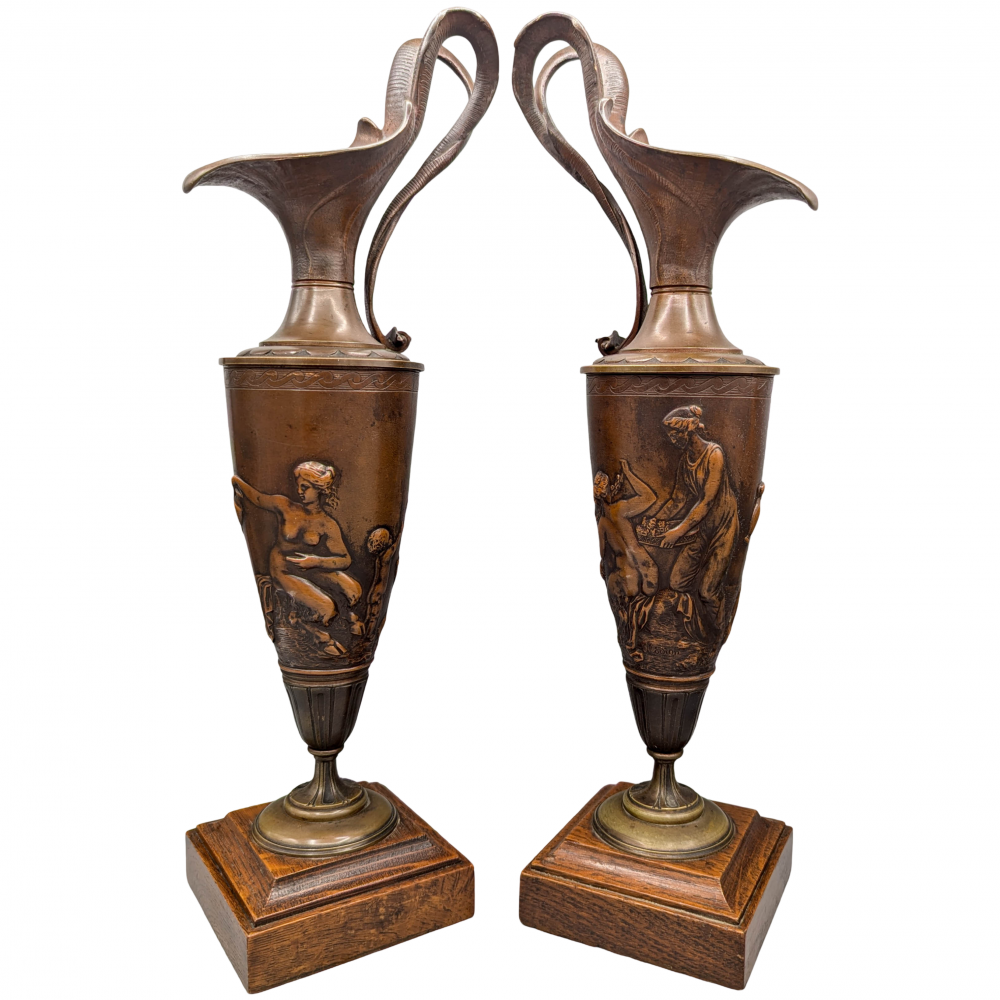 Jarras escultóricas según Clodion (Claude Michel), siglo XIX