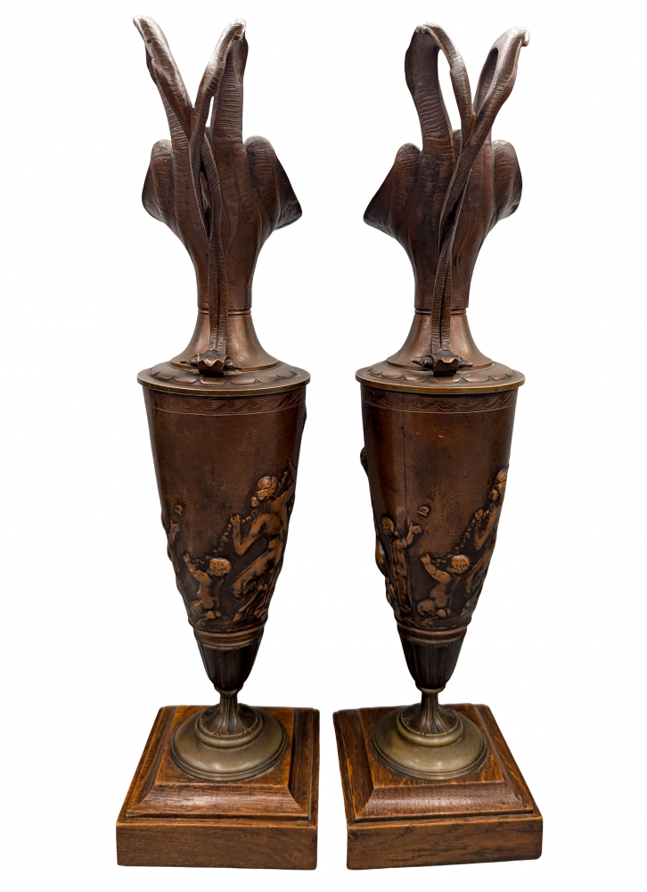 Jarras escultóricas según Clodion (Claude Michel), siglo XIX