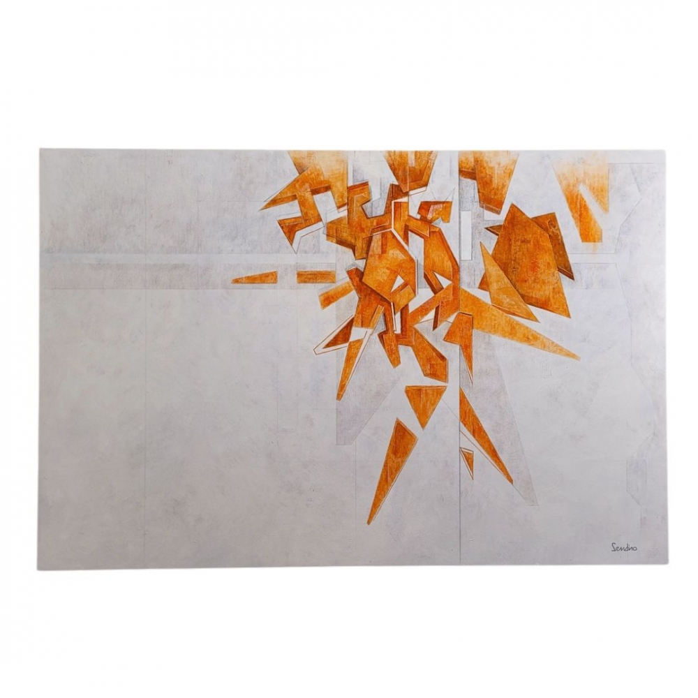 Julio Sendino, “Dispersio”, óleo sobre tabla, 2023