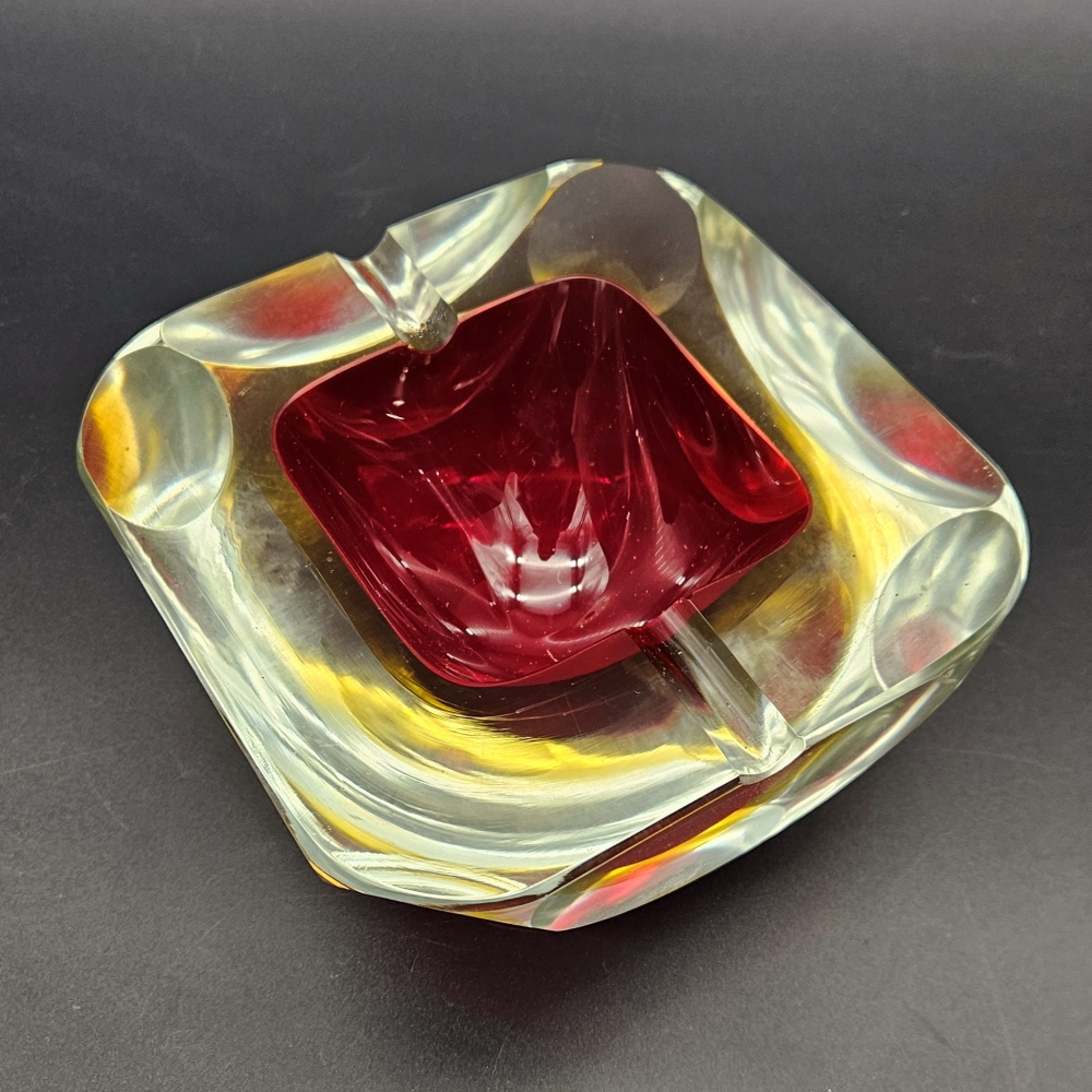 Cenicero de cristal de Murano de Alessandro Mandruzzato, Sommerso, 1950 - 1959