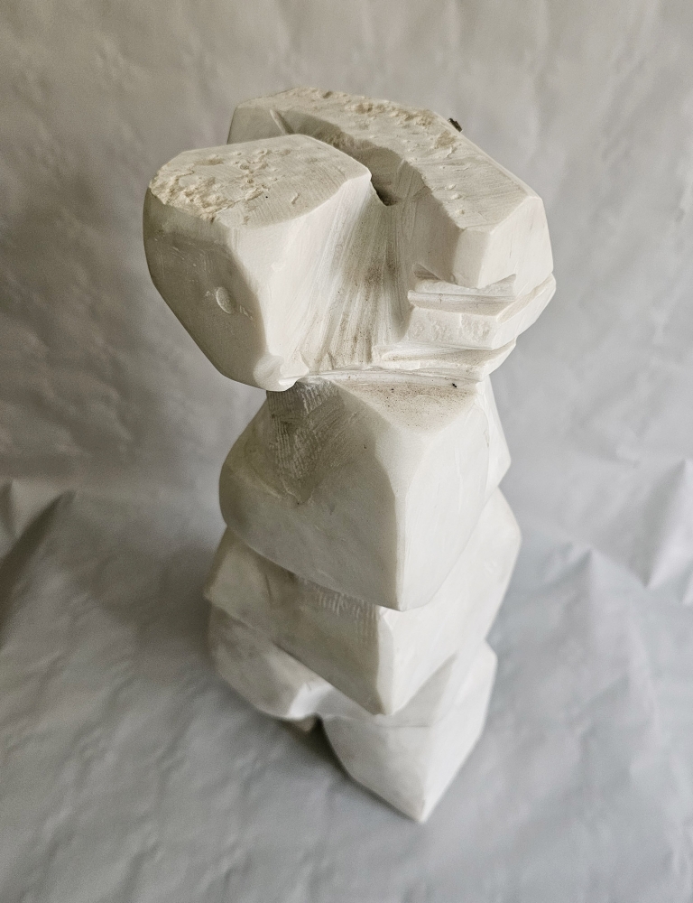 Jorge Peris Serra, escultura original en mármol blanco, \"Hombre\", 1991 