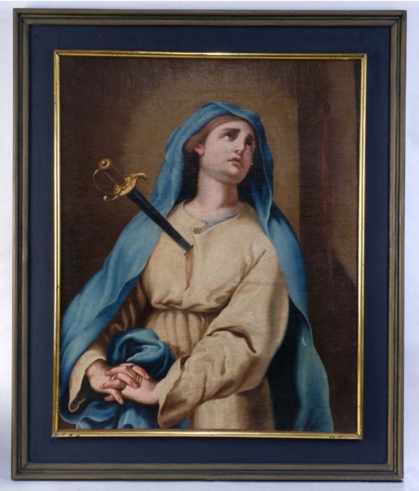 Pintura religiosa, Virgen Dolorosa con puñal, siglo XIX