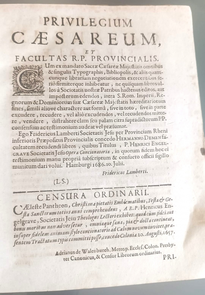 1690, Cæleste Pantheon sive Caelum Novum, Colonia, Libro de Emblemas, Henricus Engelgrave
