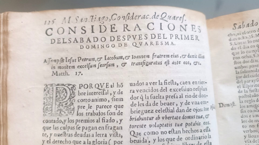 Año 1598, Hernando de Santiago, Consideraciones de los Evangelios de Cuaresma, Barcelona, pergamino