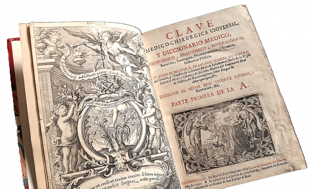 Libro español de 1730, Clave médico-chirúrgica universal, ilustraciones de plantas medicinales