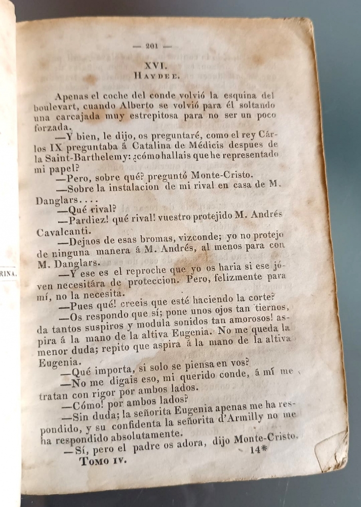 El Conde de Monte-Cristo, edición de La Habana, Cuba, 1847