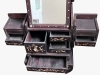 Tocador de sobremesa con espejo y cajones, en madera con incrustaciones de nácar, Asia oriental, finales del siglo XIX o principios del XX