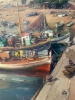 Josep Sarquella, Vista del puerto de Palamós, óleo sobre lienzo, Costa Brava, 1974