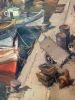 Josep Sarquella, Vista del puerto de Palamós, óleo sobre lienzo, 1974