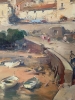 Josep Sarquella, Vista del puerto de Palamós, óleo sobre lienzo, 1974