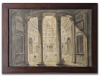 Conjunto de 4 dibujos académicos de arquitectura, acuarela y tinta aguada, vistas de Roma, firmados por Augusto Martínez, Roma, 1937