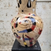 Jarrón “Miró”, cerámica vidriada, firmado Renata, España, 1993