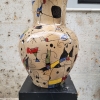 Jarrón “Miró”, cerámica vidriada, firmado Renata, España, 1993