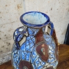 Jarrón con filigrana, cerámica, cuero, esmalte y metal, Safí, Marruecos, siglo XIX