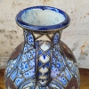 Jarrón con filigrana, cerámica, cuero, esmalte y metal, Safí, Marruecos, siglo XIX