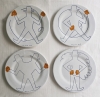 Colección completa 4 platos de cerámica, Eduardo Arroyo, \"Deshollinador\", edición limitada, 2008
