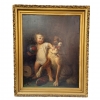 Retrato infantil “Niño con perro”, escuela francesa, siglo XIX