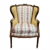 Sillón corbeille en madera, tapizado Pierre Frey, Luis XVI, Francia, circa 1820
