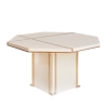 Mesa de comedor extensible, Jean-Claude Mahey, madera lacada y latón dorado, Francia, años 70