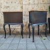 Pareja de cómodas galveadas, madera ebonizada, Francia, siglo XX