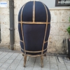 Silla de carruaje o de capota, estilo Luis XV, madera lavada, tapizado de hilo, Francia, siglo XXI