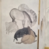 Biombo Byôbu “Caballos salvajes”, Escuela Kano, periodo Edo, Japón, siglo XIX