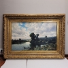 Antonio Cánovas del Castillo y Vallejo, “Paisaje fluvial”, firmado Vascano, España, principios del siglo XX