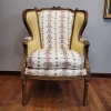 Sillón corbeille en madera, tapizado Pierre Frey, Luis XVI, Francia, circa 1820