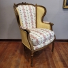 Sillón corbeille en madera, tapizado Pierre Frey, Luis XVI, Francia, circa 1820