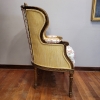 Sillón corbeille en madera, tapizado Pierre Frey, Luis XVI, Francia, circa 1820
