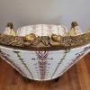 Sillón corbeille en madera, tapizado Pierre Frey, Luis XVI, Francia, circa 1820