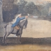 Pintura al agua sobre lino, “Duelo de caballeros”, escuela francesa, siglo XVIII