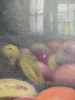 José Marced Furió, Bodegón con florero, jarrones y frutas, óleo sobre lienzo, España, siglo XX 