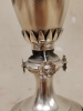 Pareja de candelabros eclécticos de cinco brazos, plata contrastada, Europa, siglo XIX