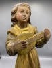Escultura en madera policromada, ángel músico del siglo XVIII