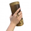 Sortija / Anillo art déco con gran cuarzo citrino, talla esmeralda, oro 18k, años 40