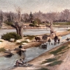 “Lavanderas del Manzanares”, escuela madrileña, España, principios del siglo XX