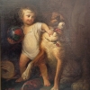 Retrato infantil “Niño con perro”, escuela francesa, siglo XIX