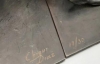 Escultura de rana en tres partes, bronce de Chiqui Diaz, firmado y numerado