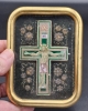 Relicario con cruz de plata y esmalte con firma y contrastes de Masriera y Carreras 
