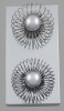 Tres apliques de pared de dos luces en metal cromado, hacia 1970
