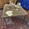Mesa de juego plegable, acero y terciopelo, siguiendo Christian Dior, Francia, años 70