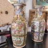 Pareja de jarrones de porcelana, Familia Rosa, Dinastía Qing, Cantón, China, siglo XIX