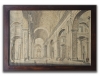 Conjunto de 4 dibujos académicos de arquitectura, acuarela y tinta aguada, vistas de Roma, firmados por Augusto Martínez, Roma, 1937