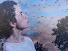 Jorge Pérez Parada, pintura figurativa, atardecer con pájaros, 2020