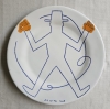 Colección completa 4 platos de cerámica, Eduardo Arroyo, \"Deshollinador\", edición limitada, 2008