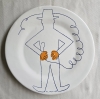 Colección completa 4 platos de cerámica, Eduardo Arroyo, \"Deshollinador\", edición limitada, 2008