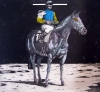 Fernando Bellver, aguafuerte, jinete a caballo, 1984